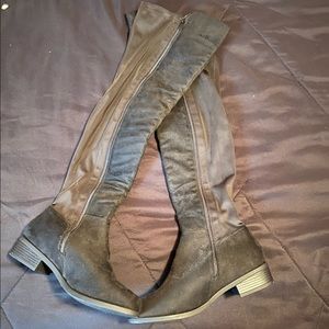 Black Wide Width Knee High Boots